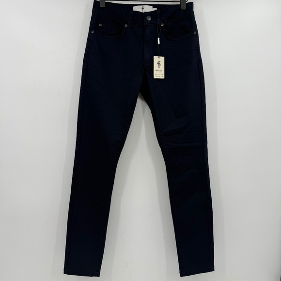 Father Sons Pants Men 28x30 NEW Blue Skinny Slim Leg Trousers Stretch Chino - Picture 1 of 14